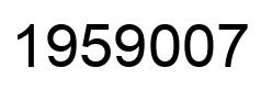 Number 1959007 black image