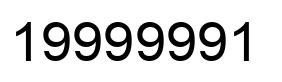 Number 19999991 black image