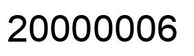 Number 20000006 black image