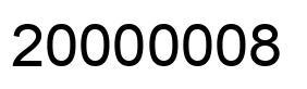 Number 20000008 black image