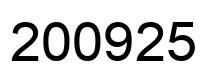 Number 200925 black image