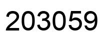 Number 203059 black image