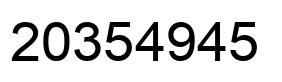 Number 20354945 black image