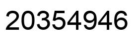 Number 20354946 black image