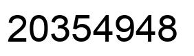 Number 20354948 black image