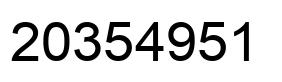 Number 20354951 black image