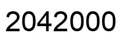 Number 2042000 black image