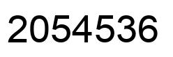 Number 2054536 black image