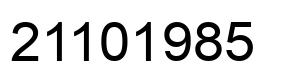 Number 21101985 black image
