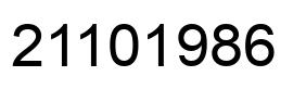 Number 21101986 black image
