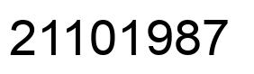 Number 21101987 black image