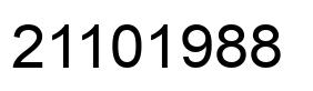 Number 21101988 black image