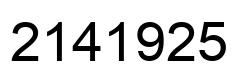 Number 2141925 black image