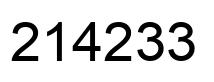 Number 214233 black image