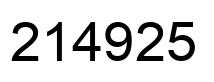 Number 214925 black image