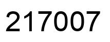 Number 217007 black image