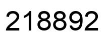 Number 218892 black image