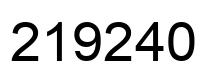 Number 219240 black image