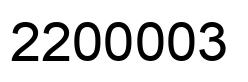 Número 2200003 imagen negro