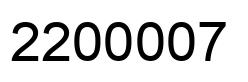 Number 2200007 black image