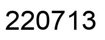Number 220713 black image