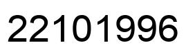 Number 22101996 black image
