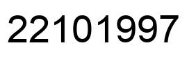 Number 22101997 black image