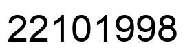 Number 22101998 black image