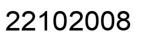 Number 22102008 black image