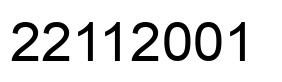 Number 22112001 black image
