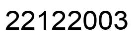 Number 22122003 black image