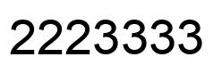 Number 2223333 black image
