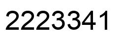Number 2223341 black image