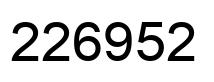 Number 226952 black image