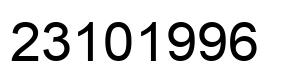 Number 23101996 black image