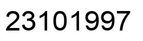 Number 23101997 black image