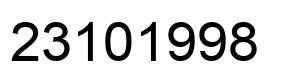 Number 23101998 black image
