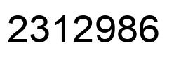 Number 2312986 black image