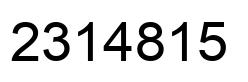 Number 2314815 black image
