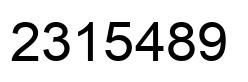 Number 2315489 black image