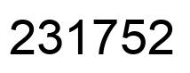 Number 231752 black image
