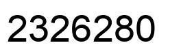 Number 2326280 black image
