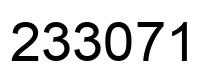 Number 233071 black image