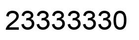 Number 23333330 black image
