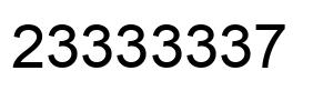 Number 23333337 black image