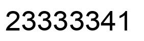 Number 23333341 black image
