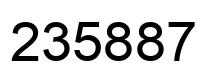 Number 235887 black image
