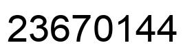 Number 23670144 black image