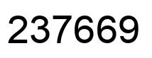 Number 237669 black image