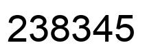 Number 238345 black image